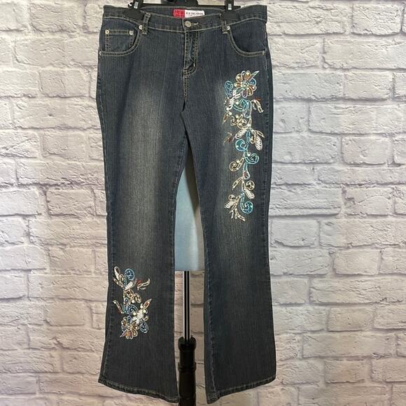 Vintage Y2K bejeweled bootcut jeans - Picture 1 of 4